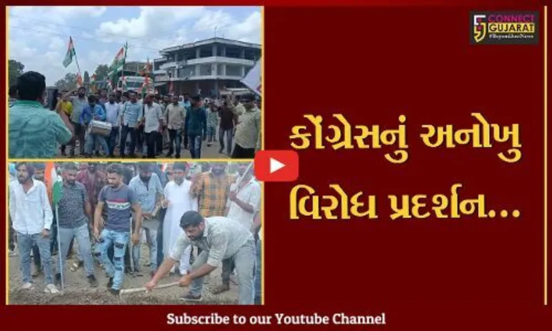 ભરૂચ : નેત્રંગમાંથી પસાર થતા માર્ગો પર ખાડાઓનું સામ્રાજ્ય, સ્વખર્ચે તાલુકા કોંગ્રેસ સમિતિએ કર્યું પેચવર્ક