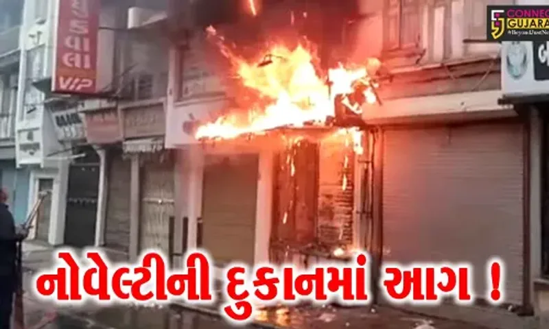 ભાવનગર: મુખ્ય બજારમાં આવેલી નોવેલ્ટીની દુકાનમાં ભીષણ આગ,ફાયર વિભાગે આગ પર મેળવ્યો કાબુ