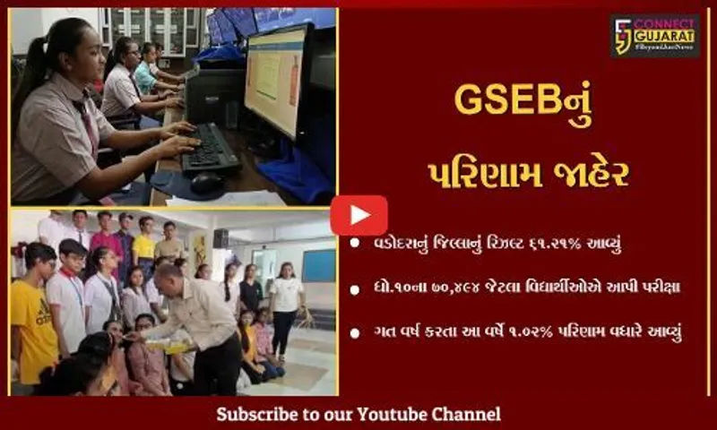 વડોદરા જિલ્લાનું ધોરણ 10નું 61.21% પરિણામ, ગત વર્ષ કરતા આ વર્ષે 1.02% પરિણામ વધારે