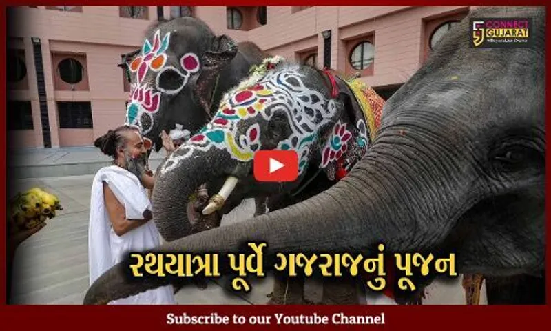 અમદાવાદ : શુભ કાર્યની શરૂઆત પહેલા ગજરાજની આગેવાનીમાં રથયાત્રા નીકળશે, જગન્નાથ મંદિર પાસે 14 હાથીનું પૂજન કરાયું