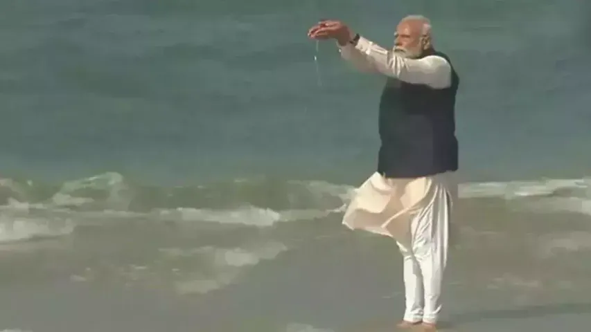 PM મોદીએ ધનુષકોડીમાં અરિચલ મુનાઈ પોઈન્ટની મુલાકાત લીધી..!