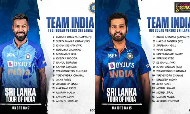 IND vs SL: T20ની કમાન હાર્દિક સંભાળશે, જ્યારે રોહિત પાસે ODIની જવાબદારી..!