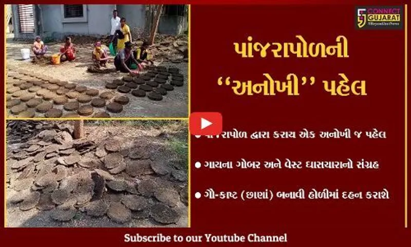 ભરૂચ : પાંજરાપોળ દ્વારા ગાયના ગોબર અને વેસ્ટ ઘાસચારાનો સંગ્રહ કરી હોળી દહન માટે ગૌ-કાષ્ટ બનાવાયા