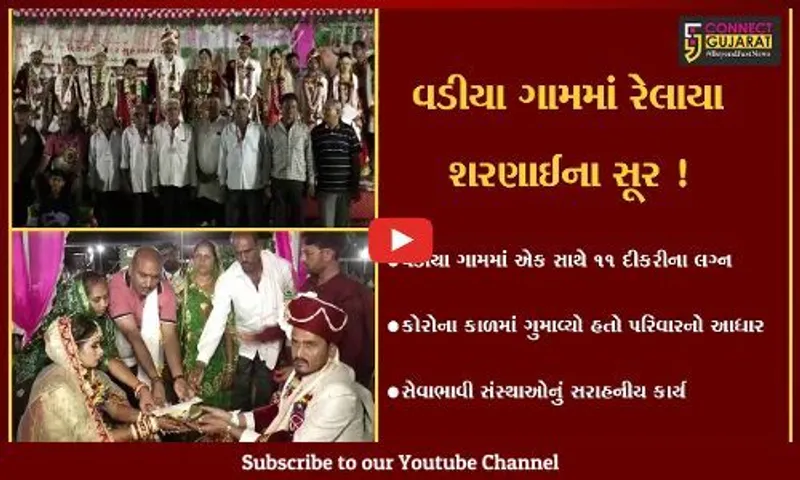 અમરેલી: કોરોનાકાળમાં આધાર ગુમાવેલ 11 દીકરીઓના સેવાભાવી સંસ્થાએ કરાવ્યા લગ્ન,વડીયા ગામમાં ઉત્સવનો માહોલ