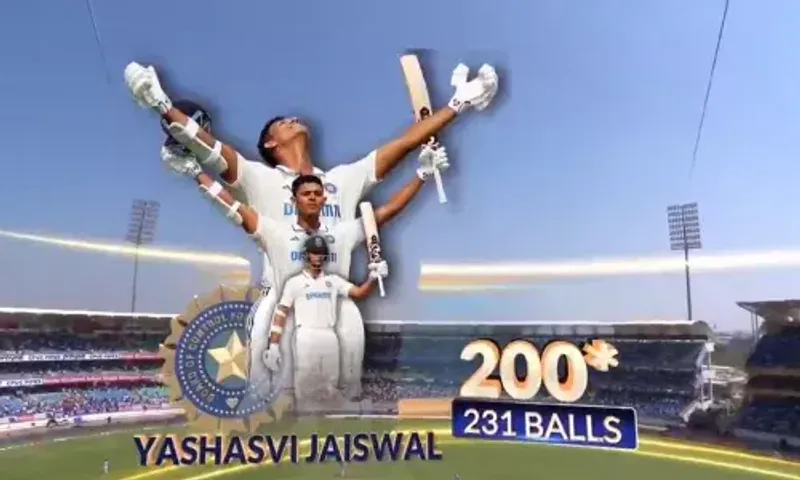 IND vs ENG: યશસ્વી જયસ્વાલએ સતત બીજી ડબલ સેન્ચુરી ફટકારી, ઈંગ્લેન્ડ સામે સિક્સરનો કર્યો વરસાદ..!