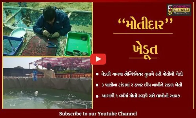 તાપી : વેડછી ગામનો એન્જિનિયર યુવાન બન્યો "મોતીદાર" ખેડૂત, પાણીના ટાંકામાં મોતીની સફળ ખેતી કરી.