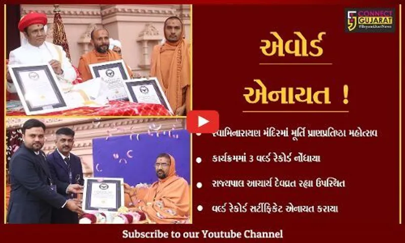 રાજકોટ : સરધાર સ્વામિનારાયણ મંદિર ખાતે વર્લ્ડ ટેલેન્ટ ઓર્ગોનિઝશન દ્વારા પ્રમાણપત્ર એનાયત કરાયા