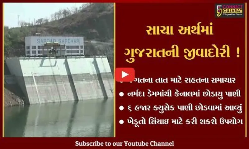 નર્મદા: ભરઉનાળે સરદાર સરોવર નર્મદા ડેમમાંથી 6 હજાર ક્યુસેક પાણી કેનાલમાં છોડાયું, સિંચાઇ માટે ખેડૂતો કરી શકશે ઉપયોગ