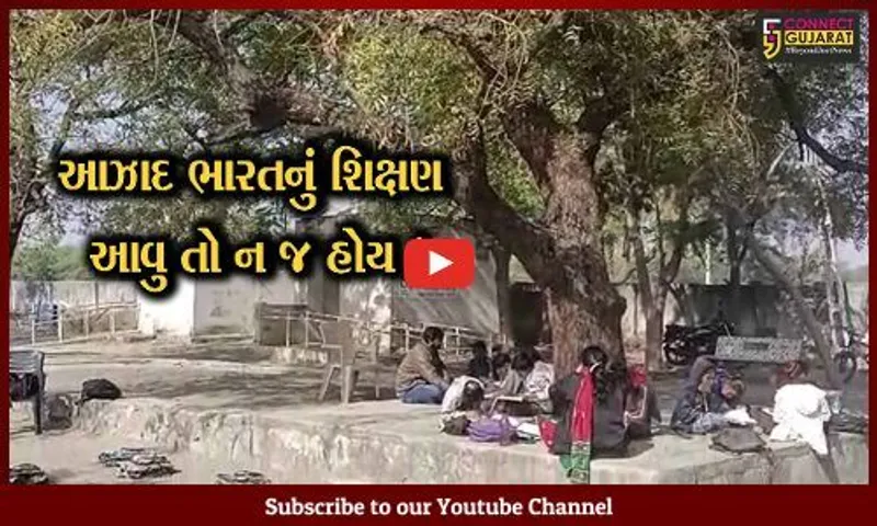 અમરેલી: ઉચ્ચ શિક્ષણની ગુલબાંગો ફૂંકતા નેતાઓ આ શાળાના દ્રશ્યો જોઈ લો, તમારા બાળકો આવી રીતે ભણી શકશે ?