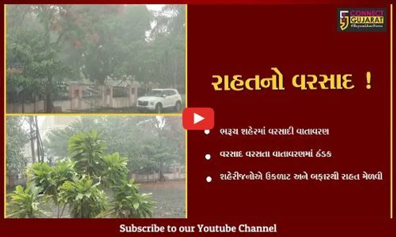 ભરૂચ: શહેરના વિવિધ વિસ્તારોમાં વરસાદી ઝાપટુ, વાતાવરણમાં ઠંડક