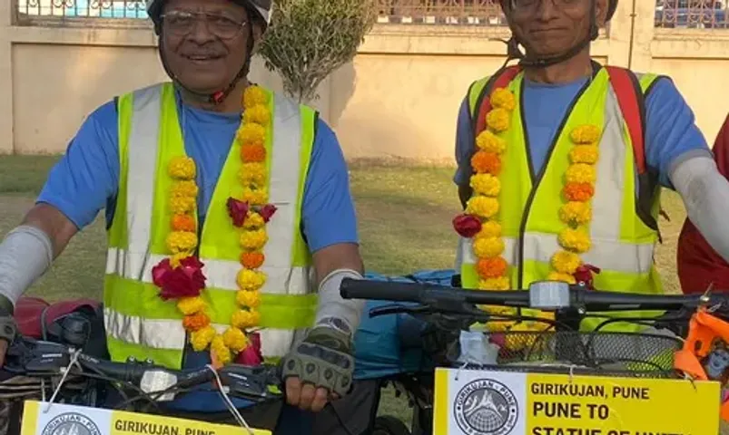 ભરૂચ: પુનાથી સ્ટેચ્યુ ઓફ યુનિટી સુધીની સાયકલયાત્રા, 73 વર્ષીય સાયકલીસ્ટોનું કરાયું સ્વાગત
