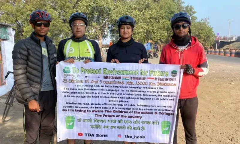 અંકલેશ્વર: પર્યાવરણ સંરક્ષણ બાબતે જાગૃતિ અર્થે સિંગાપોર જવા નિકળેલ સાયકલયાત્રીઓનું કરાયું સ્વાગત