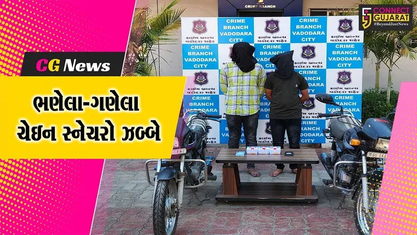 વડોદરા : બાઈક ચોરી કર્યા બાદ ચેઇન સ્નેચિંગ કરી મોજશોખ કરવા ગોવા ભાગી જતાં સુરતના 2 શખ્સોની ધરપકડ