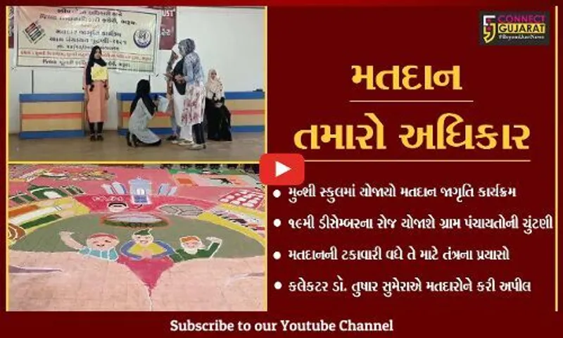 ભરૂચ : નાટક અને રંગોળીના માધ્યમથી મતદાન માટે જાગૃતિનો પ્રયાસ, મુન્શી સ્કુલમાં યોજાયો કાર્યક્રમ