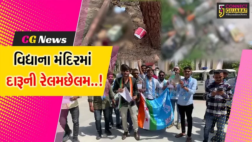 પાટણ : “યુનિવર્સિટીમાં દારૂના અડ્ડા બંધ કરો”ના સૂત્રોચાર સાથે NSUIએ હેમચંદ્રાચાર્ય ઉત્તર ગુજરાત યુનિવર્સિટી પરિસર ગજવી મુક્યું
