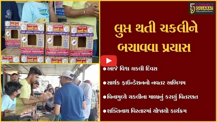 ભરૂચ: સાર્થક ફાઉન્ડેશન દ્વારા વિનામૂલ્યે ચકલીના માળાનું કરાયું વિતરણ