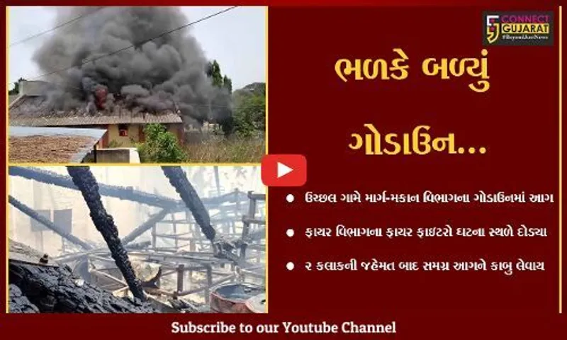તાપી : ઉચ્છલ ગામે માર્ગ-મકાન વિભાગનું ગોડાઉન ભળકે બળ્યું, ફાયર ફાઇટરો દોડ્યા...