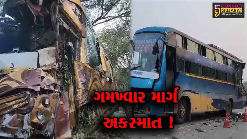 પંચમહાલ: દાહોદ હાઇવે પર બે ખાનગી બસ વચ્ચે અકસ્માત,4 મુસાફરોના મોત,17 લોકો ઘાયલ