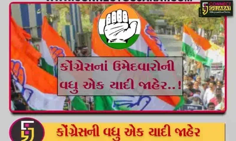 કોંગ્રેસેના મુરતિયાઓની વધુ એક યાદી જાહેર, 9 ઉમેદવારોના નામ કર્યા જાહેર, વાંચો કોને અપાઈ ટિકિટ