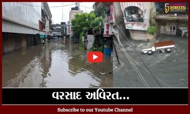 ભરૂચ: ૧૪ કલાકમાં જ સીઝનનો ૧૨ ટકા વરસાદ; નીચાણવાળા વિસ્તારોમાં પાણી ભરાયા