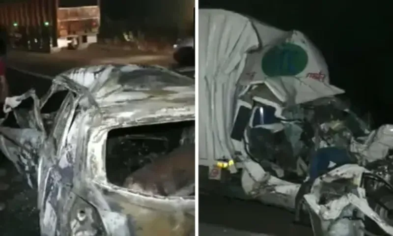 દિલ્હી-જયપુર હાઈવે પર સિદ્રાવલી પાસે એક ટેન્કરે કાર અને પીકઅપ વાહન વચ્ચે થયો અકસ્માત, 3 લોકોના મોત