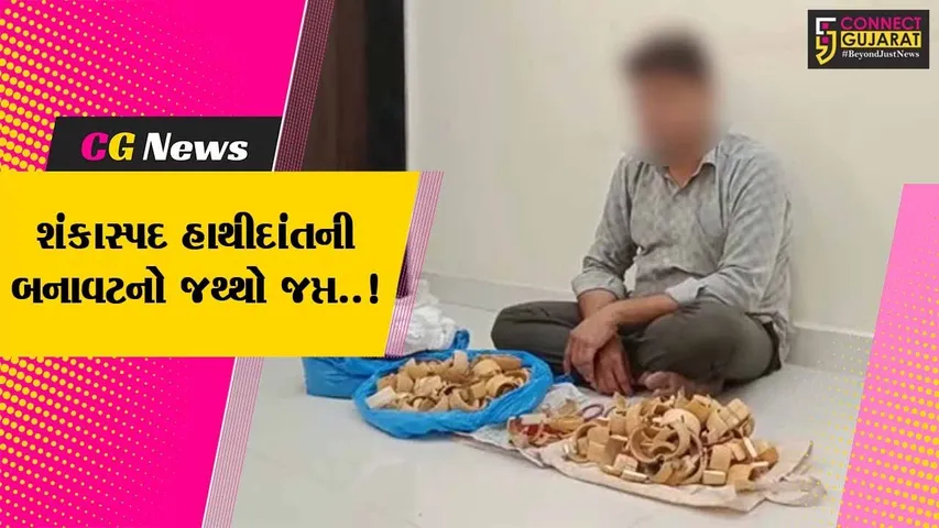 ભાવનગર : શંકાસ્પદ હાથીદાંતના બલોયા-ચુડીઓ અને 9 કિલો પાવડરના જથ્થા સાથે 1 ઈસમ ઝડપાયો