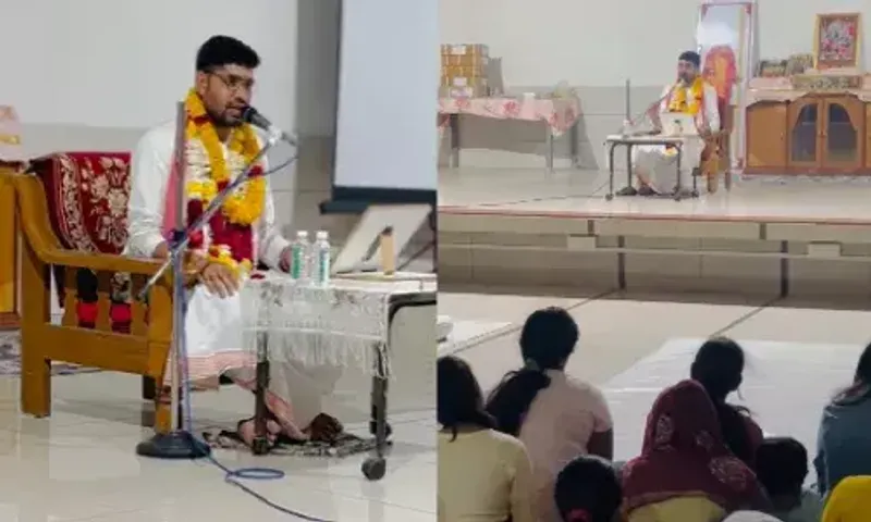 અંકલેશ્વર : ગાર્ડન સિટી સ્થિત ઇસ્કોન મંદિરે વ્રજ નંદગાવના મહંત કૃષ્ણ મોરારી ગોસ્વામીનું પ્રવચન યોજાયું, કૃષ્ણભક્તો મંત્રમુગ્ધ થયા...