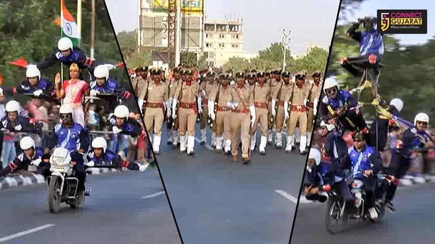 ભરૂચમાં યોજાયેલી પોલીસ પરેડે લોકોનાં દિલ જીત્યા, બાઈક સ્ટંટનું હતું ખાસ આકર્ષણ