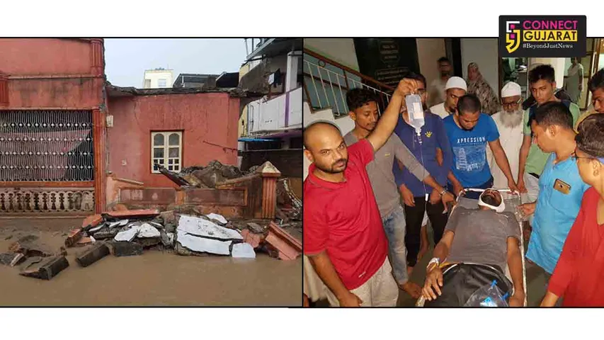 ભરૂચઃ જંબુસર બાયપાસ પાસે મકાનની દિવાલ તૂટી પડી, યુવાન દબાયો