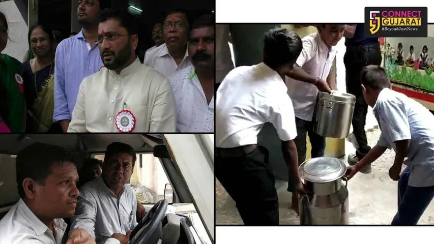 નવસારીઃ કેબિનેટ મંત્રી ગયા હતા શાળા પ્રવેશોત્સવમાં, શાળાએ બાળકો પાસે કરાવ્યું આ કામ