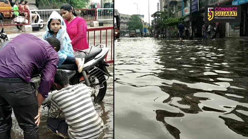 બે દિવસના વિરામ બાદ સુરતમાં આજ રોજ મેઘરાજાની ધામકેદાર બેટિંગ