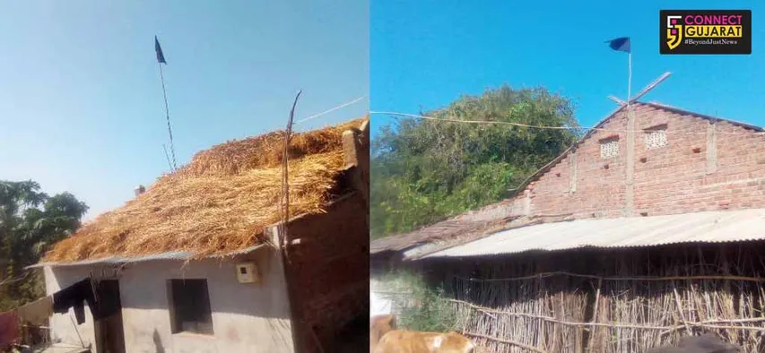 કેવડિયામાં ડિજી કોન્ફરન્સ ચાલુ થતા ગરૂડેશ્વર તાલુકાના ગામોના ઘરો પર કાળી ધજા ફરકવાઈ