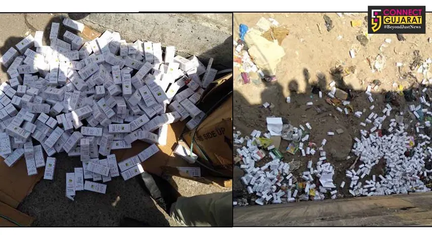 દવાઓના જથ્થાને મેશરી નદીના પટમાં જાહેર ખુલ્લામાં ફેંકાતા ગોધરા શહેર અને જિલ્લા વહિવટીતંત્રમાં દોડધામ
