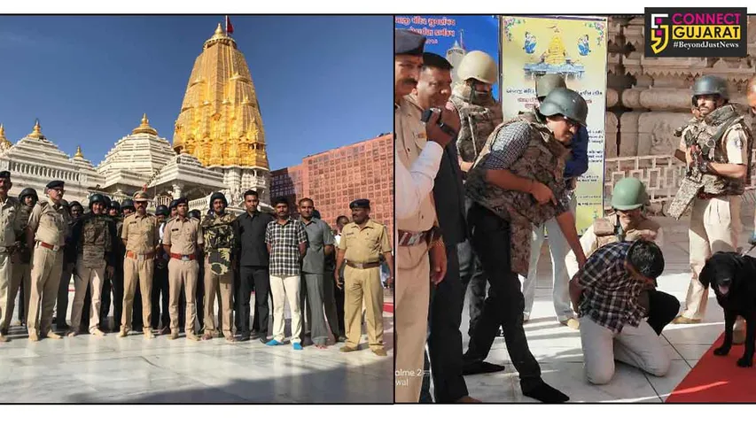 અંબાજી મંદિરમાં આતંકવાદી ઘુસ્યા હોવા અંગે મોકડ્રીલનુ આયોજન કરતી પાલનપુર એસ.ઓ.જી