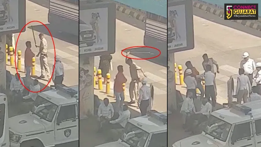 રાજકોટમાં પોલીસ અને ટ્રાફિક વોર્ડને યુવાનને જાહેરમાં માર્યો માર