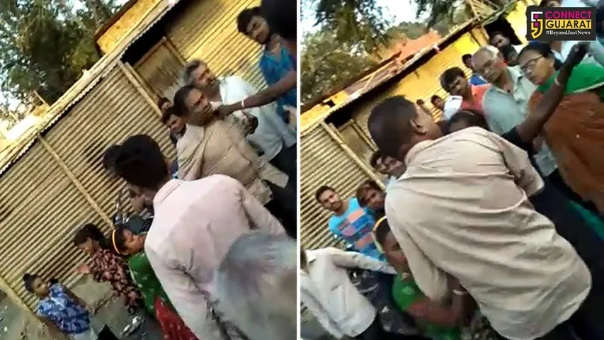 સુરત: શનિવારી બજારમાં લોકોએ બે હપ્તાખોર ઈસમોની કરી ધોલાઈ