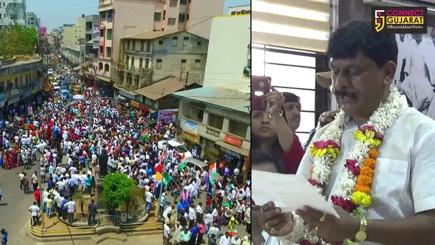 નવસારી: કોંગ્રસના ઉમેદવાર ધર્મેશ પટેલે ભર્યું ફોર્મ