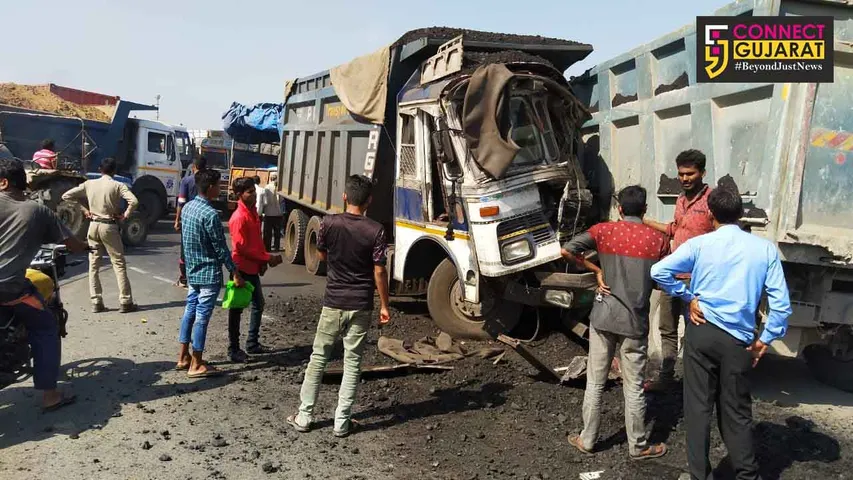 અંકલેશ્વર:ખરોડ ચોકડી ઉપર હાઇવા અને ટ્રક વચ્ચે અકસ્માત, બંન્નેવ ચાલકોનો બચાવ