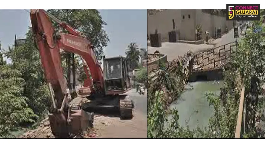 ભરૂચ પ્રિ-મોન્સુન કામગીરી હેઠળ ભરૂચ નગર પાલિકા દ્વારા કરાઈ વરસાદી કાંસની સાફસફાઈ