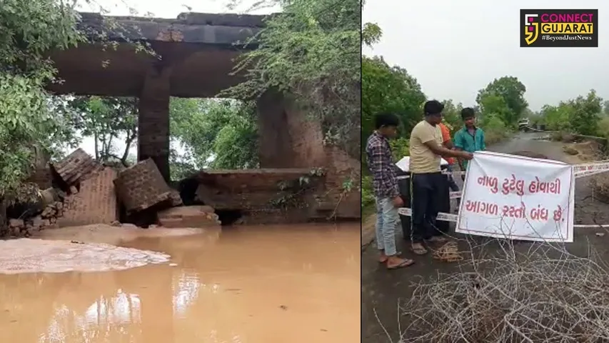 ઝઘડીયાના વિરપુરા ગામે નાળાનો પીલર પડી જતા ૨૦ થી વધુ ગામડાઓ બન્યા સંપર્ક વિહોણા