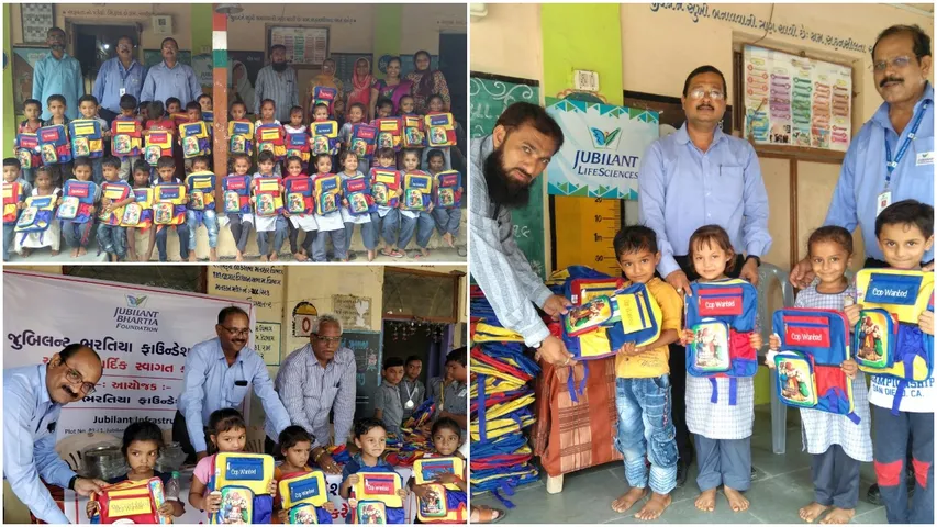 વિલાયત આસપાસની ૧૫ શાળાના બાળકોને જ્યુબિલન્ટ કંપનીએ બેગ વિતરણ કર્યું