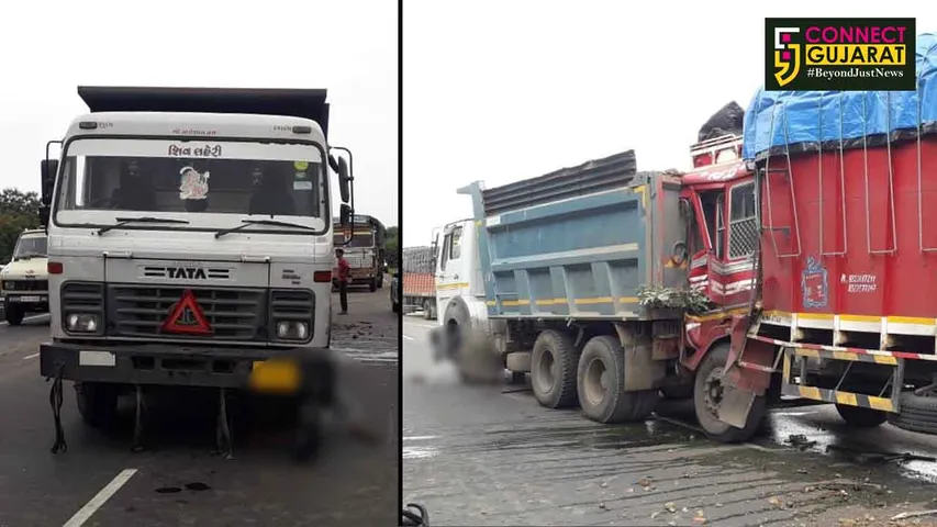 પાલેજ નજીક આવેલા સાંસરોદ ગામ પાસે ડમ્પર પાછળ ટ્રક ઘૂસી જતા ૧નું મોત