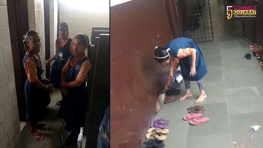 સુરત વરાછા ખાતે મનપાની શિક્ષણ સમિતિની શાળામાં વિદ્યાર્થિનીઓ પાસે ટોયલેટ સાફ કરાવાતા વિવાદ