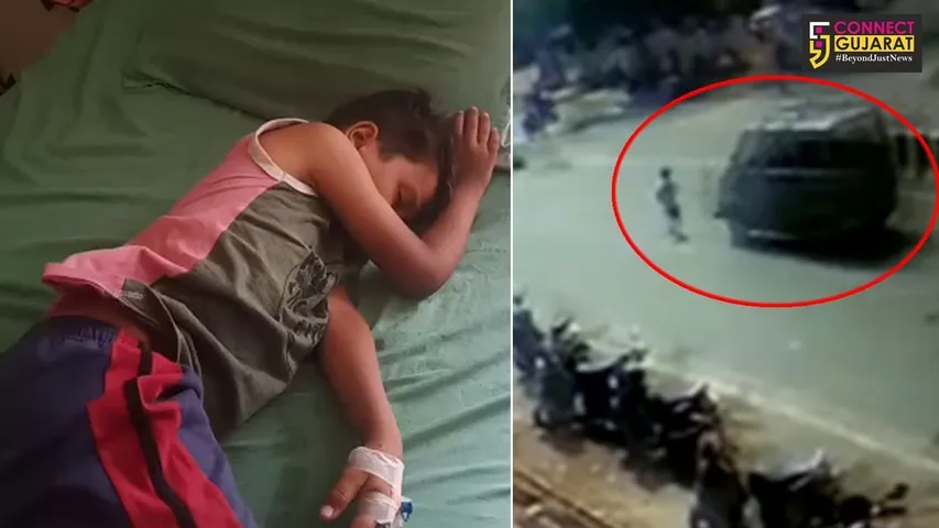 અંકલેશ્વર: ૮ વર્ષીય માસુમને ટક્કર મારી ફોરવ્હિલ ચાલક ફરાર,બનાવ CCTV માં કેદ
