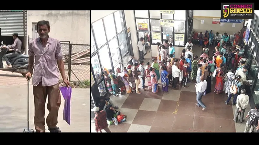 ભરૂચ સિવિલ હોસ્પીટલમાં કેસ કઢાવવા માટે એક જ બારી ચાલુ રહેતા લોકોને હાલાકી