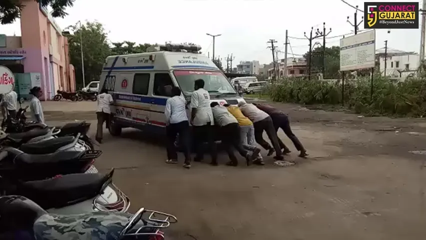 ભરૂચ સિવિલ હોસ્પિટલમાં દર્દીને લઈ આવેલ ૧૦૮ એમ્બ્યુલન્સ જ પડી બિમાર,મારવા પડ્યા ઘક્કા