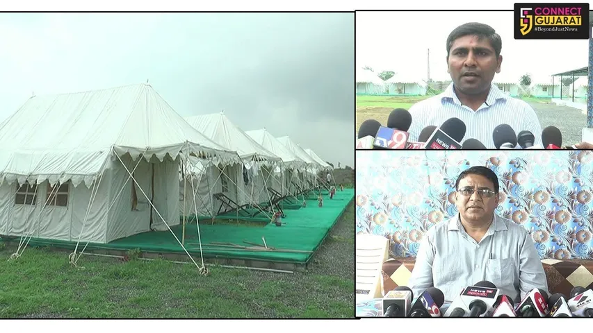 સ્ટેચ્યુ ઓફ યુનિટી ખાતે ગૌશાળાની જમીનમાં કોમર્શિયલ ટેન્ટસિટી તોડવાના કલેકટરના હૂકમથી દોડધામ