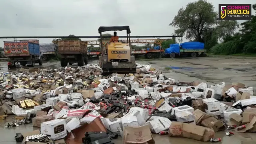 કરજણ: રૂપિયા ૫૯ લાખ ઉપરાંતના વિદેશી દારૂના જથ્થાનો કરાયો નાશ