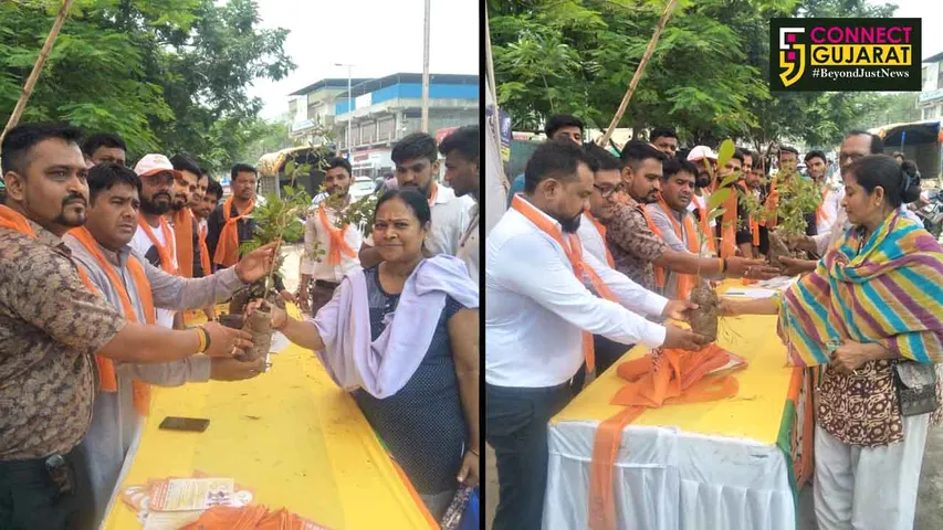 અંકલેશ્વર:ભાજપ યુવા મોરચા દ્વારા સદસ્યતા અભિયાન અંતર્ગત કરાયું વૃક્ષોનું વિતરણ