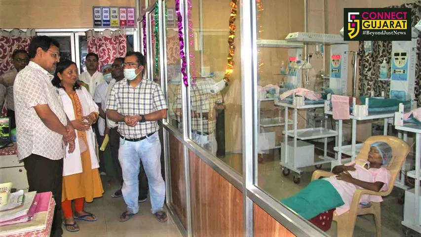 રાજપીપલા સિવીલ હોસ્પિટલમાં કાંગારુ મધર કેર કેન્દ્રની વિસ્તૃતિકરણ સુવિધા ખુલ્લી મૂકતાં રાજ્ય મંત્રી ઇશ્વરસિંહ પટેલ